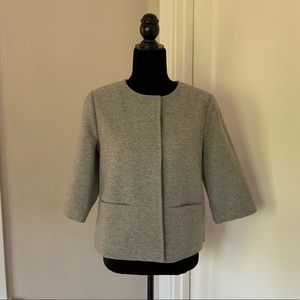 Theory Gray Flannel Cropped Blazer - Size M